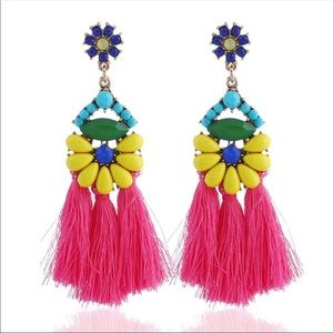 Jeweled Tassle Earrings